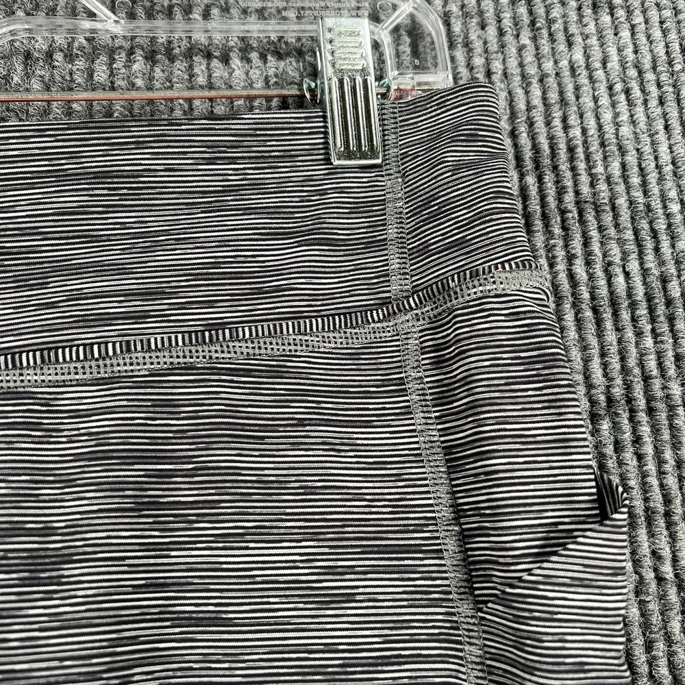 Lululemon Pants Womens 8 Gray Black Orange Speed Tight Leggings Striped Athletic - Picture 4 of 16